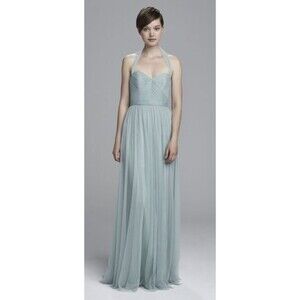 Amsale NWT Tara Bridesmaid Dress Light Green Sz 8 Formal Prom Homecoming (I07)